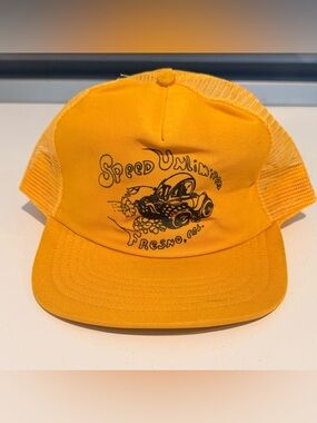 Vintage Baja Bug Racing Trucker Hat Snap Back Speed Unlimited Fresno 80s